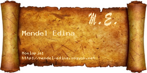 Mendel Edina névjegykártya
